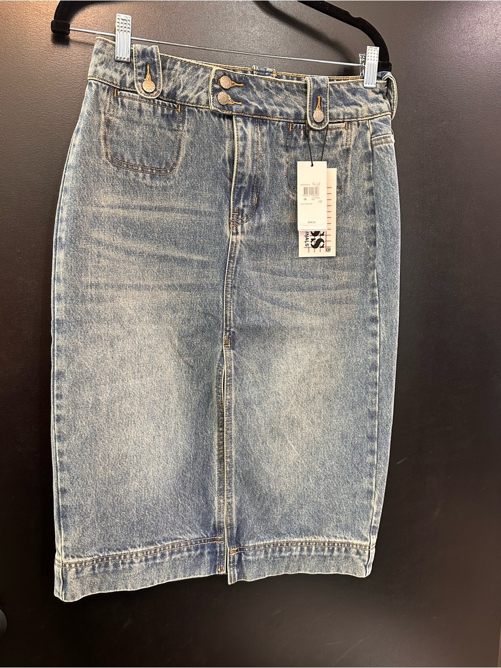 Guess Washed Blue Denim High-Waist Pencil Skirt